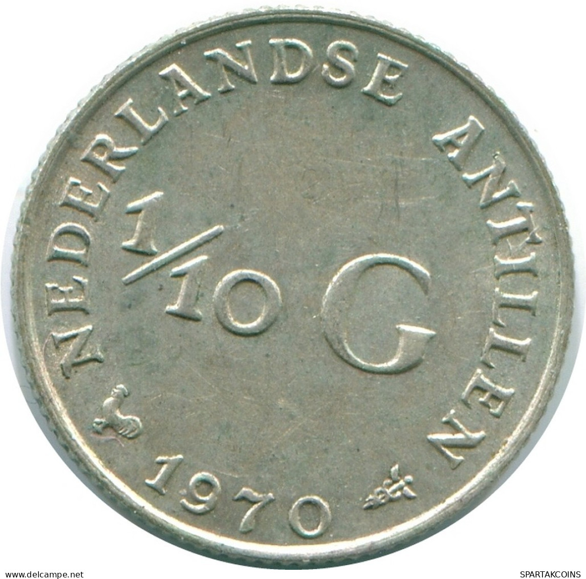 1/10 GULDEN 1970 NIEDERLÄNDISCHE ANTILLEN SILBER Koloniale Münze #NL13073.3.D.A - Antillas Neerlandesas