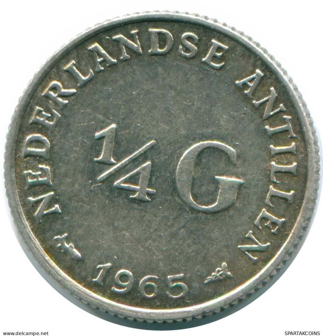 1/4 GULDEN 1965 NIEDERLÄNDISCHE ANTILLEN SILBER Koloniale Münze #NL11378.4.D.A - Antillas Neerlandesas