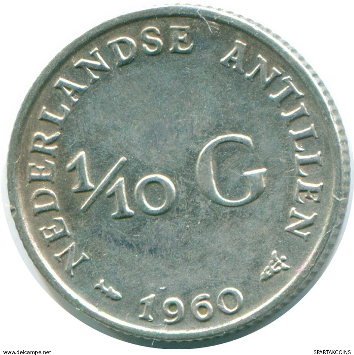 1/10 GULDEN 1960 NETHERLANDS ANTILLES SILVER Colonial Coin #NL12259.3.U.A - Netherlands Antilles