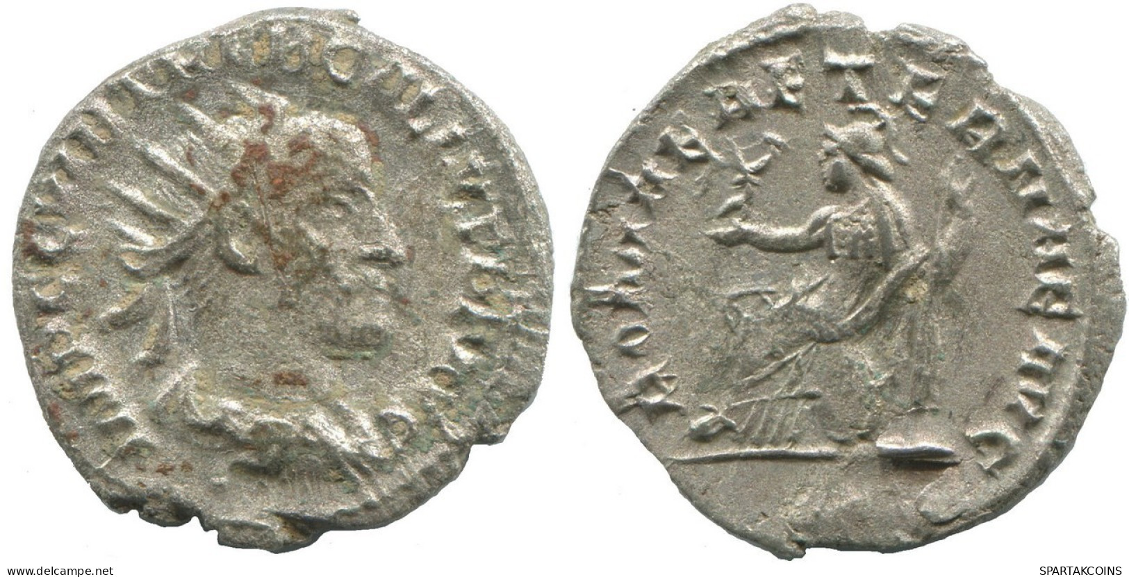 GALLIENUS ANTIOCH AD254-255 SILVERED LATE ROMAN COIN 3.4g/21mm #ANT2734.41.U.A - La Crisi Militare (235 / 284)