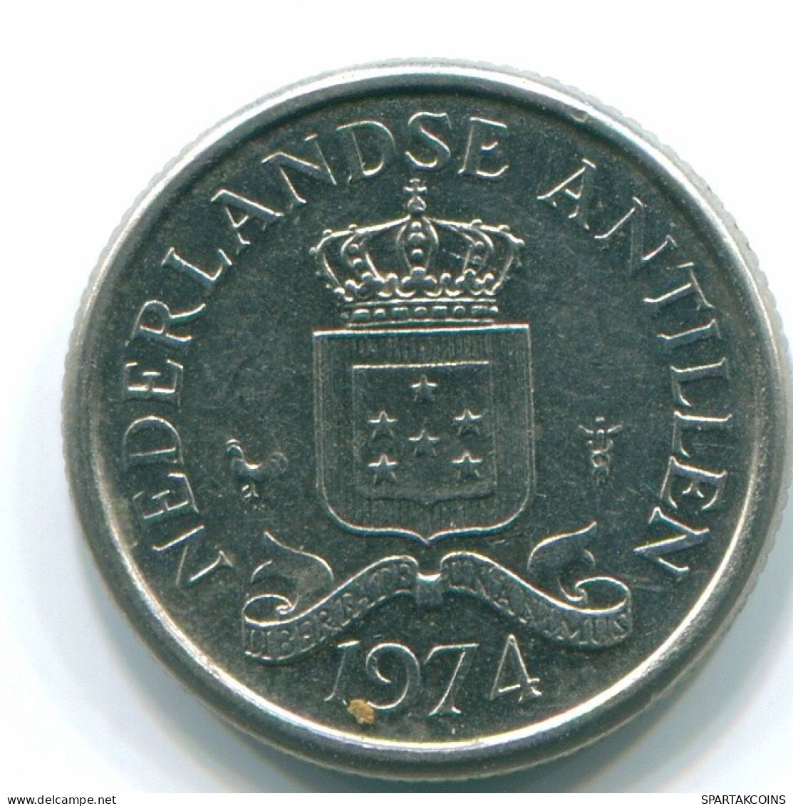 10 CENTS 1974 ANTILLES NÉERLANDAISES Nickel Colonial Pièce #S13506.F.A - Antillas Neerlandesas