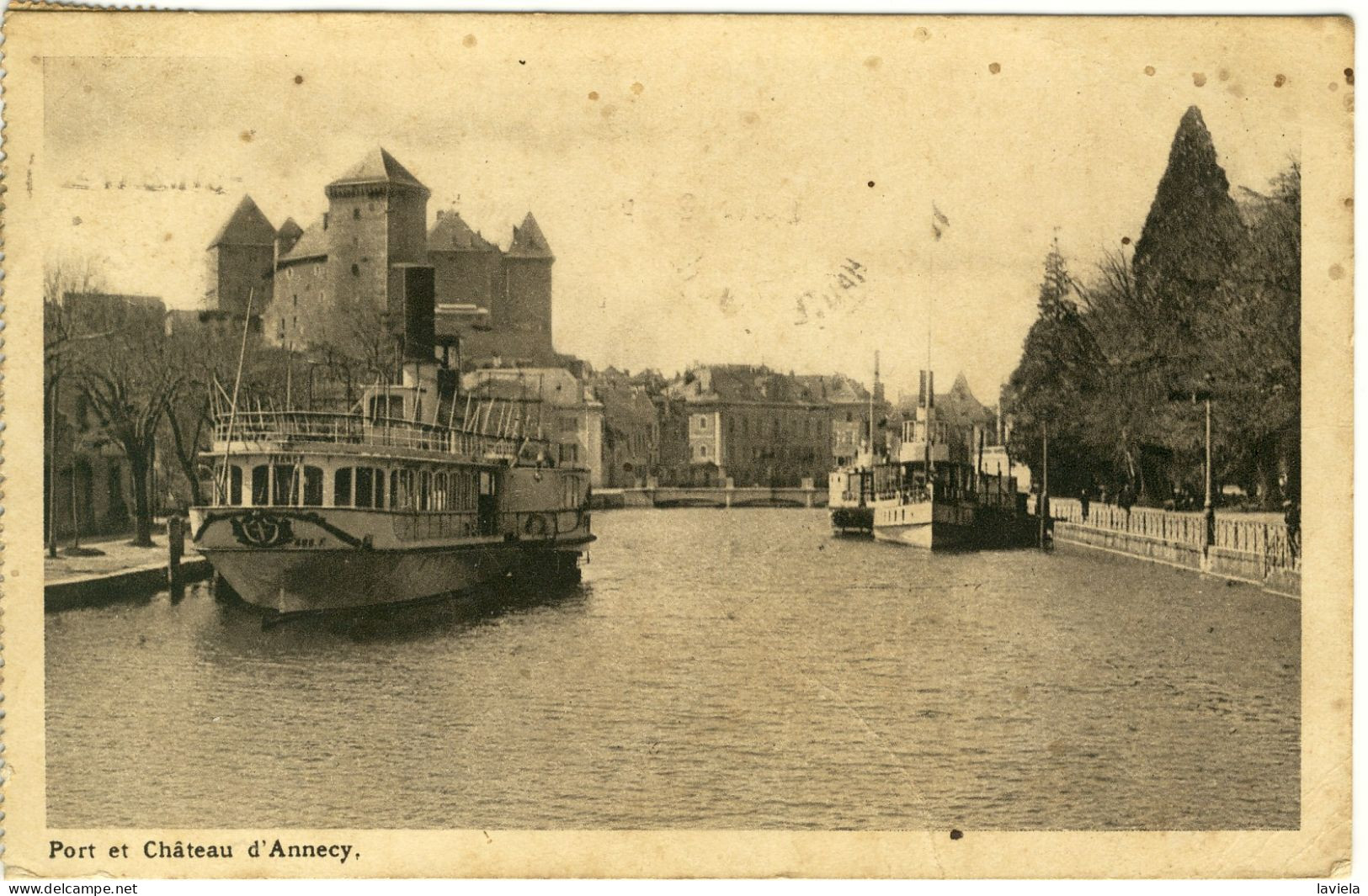 74 ANNECY - Port Et Château -  Circulée 1939 - Annecy