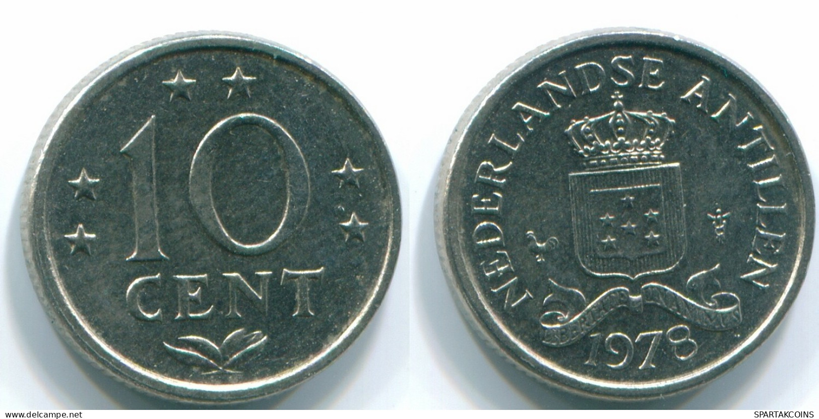 10 CENTS 1978 ANTILLAS NEERLANDESAS Nickel Colonial Moneda #S13554.E.A - Antillas Neerlandesas