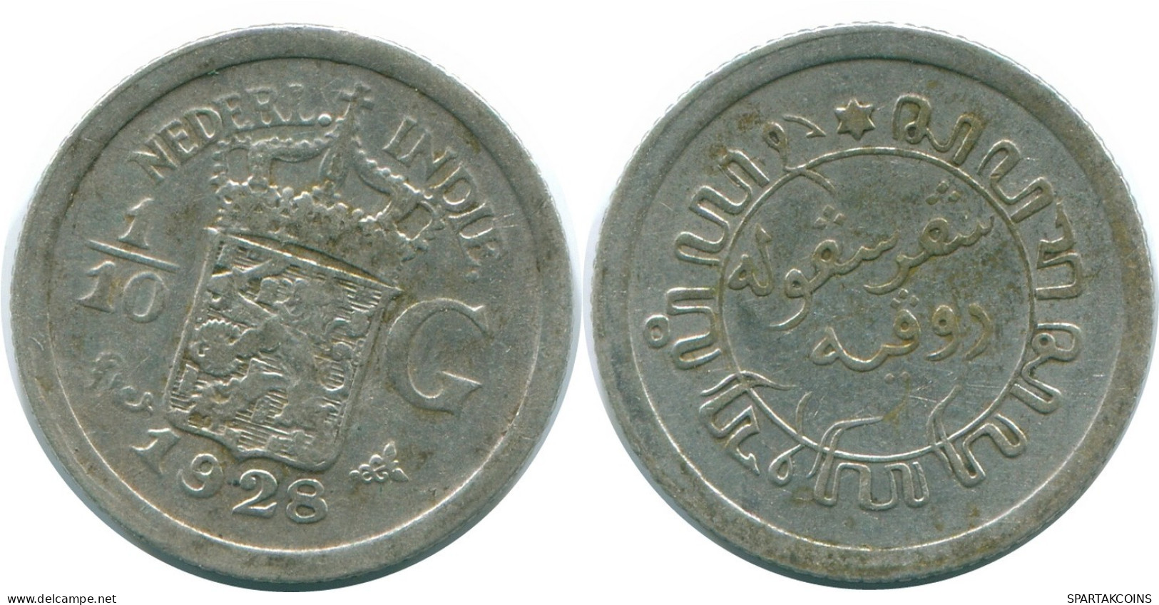 1/10 GULDEN 1928 NETHERLANDS EAST INDIES SILVER Colonial Coin #NL13423.3.U.A - Niederländisch-Indien