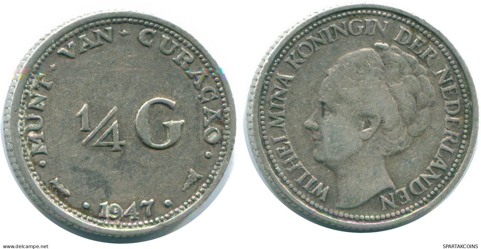 1/4 GULDEN 1947 CURACAO NEERLANDÉS NETHERLANDS PLATA Colonial #NL10814.4.E.A - Curacao