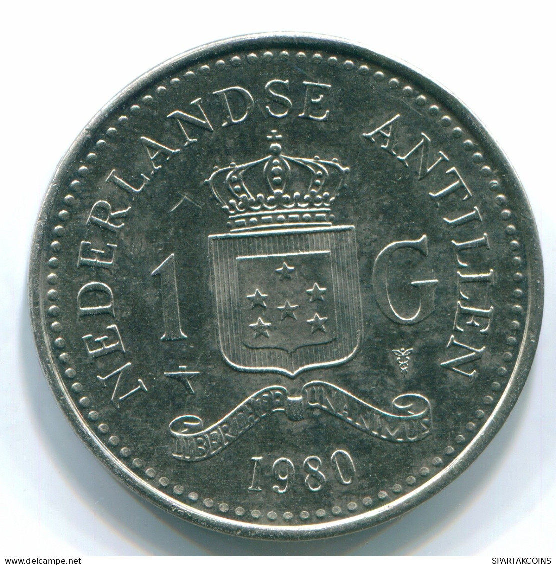 1 GULDEN 1980 NETHERLANDS ANTILLES Nickel Colonial Coin #S12046.U.A - Antillas Neerlandesas