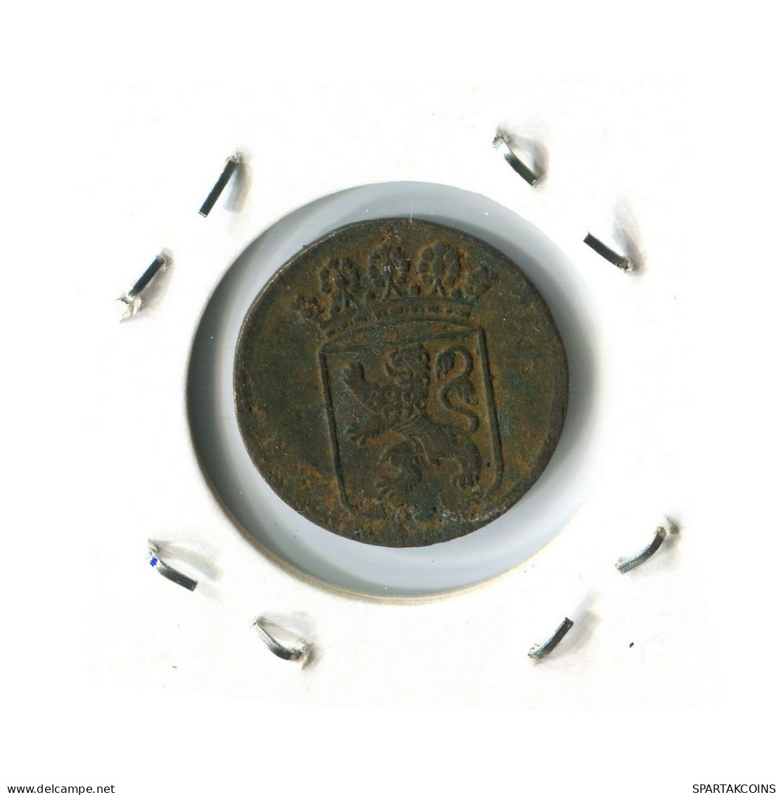 1745 HOLLAND VOC DUIT NIEDERLANDE OSTINDIEN NY COLONIAL PENNY #VOC2550.7.D.A - Indes Néerlandaises