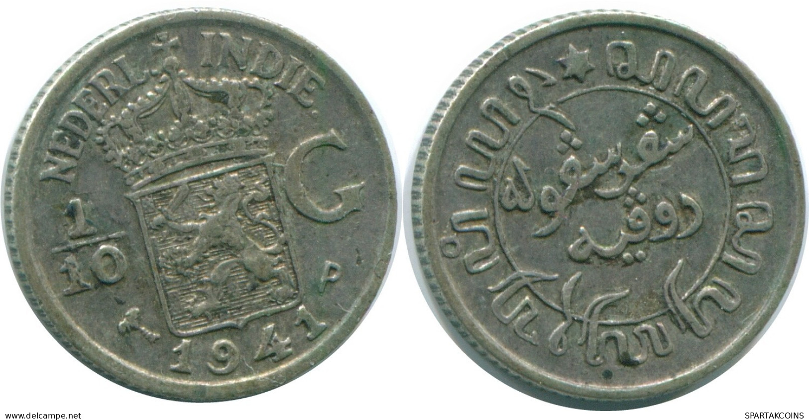 1/10 GULDEN 1941 P NETHERLANDS EAST INDIES SILVER Colonial Coin #NL13819.3.U.A - Nederlands-Indië