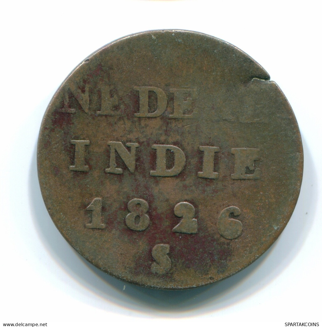 1/2 STUIVER 1826 SUMATRA INDES ORIENTALES NÉERLANDAISES Colonial Pièce #S11829.F.A - Niederländisch-Indien