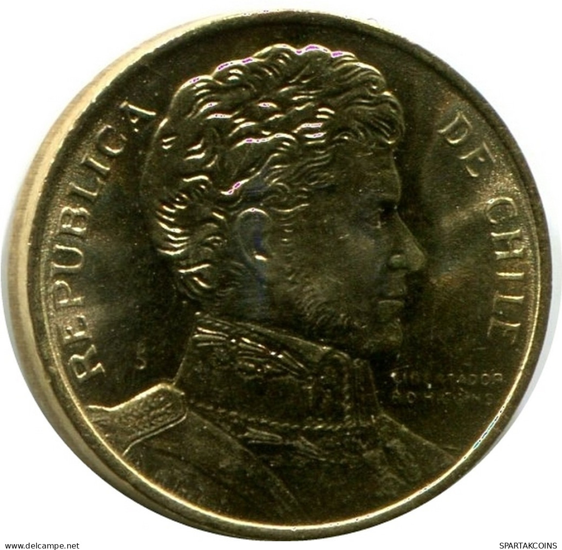 1 PESO 1990 CHILE UNC Coin #M10076.U.A - Cile