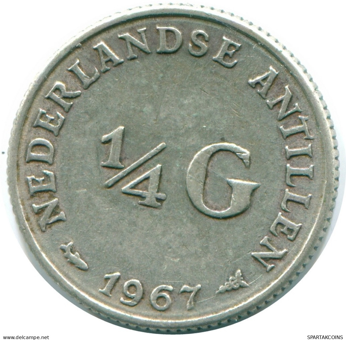1/4 GULDEN 1967 NETHERLANDS ANTILLES SILVER Colonial Coin #NL11520.4.U.A - Niederländische Antillen
