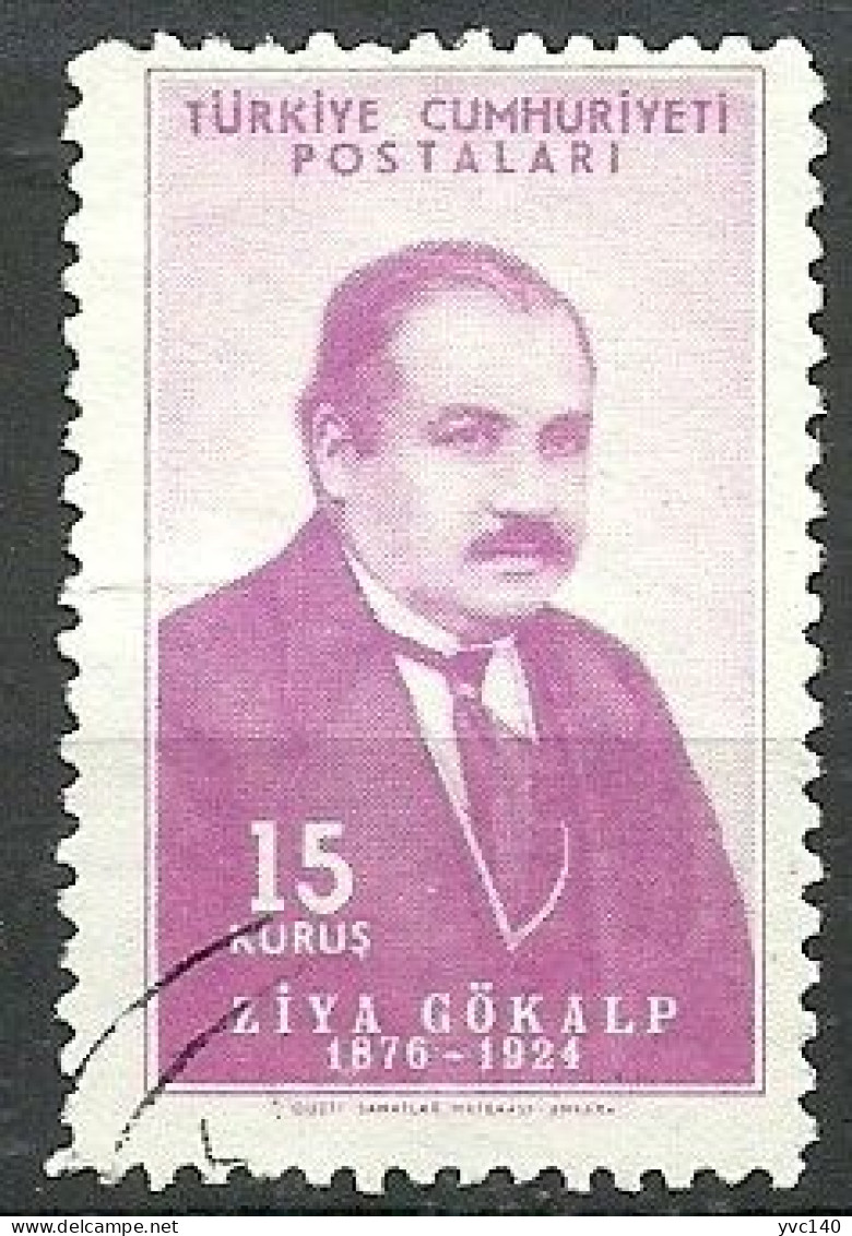 Turkey; 1954 30th Anniv. Of The Death Of Ziya Gokalp 15 K. "Color Variety" - Oblitérés