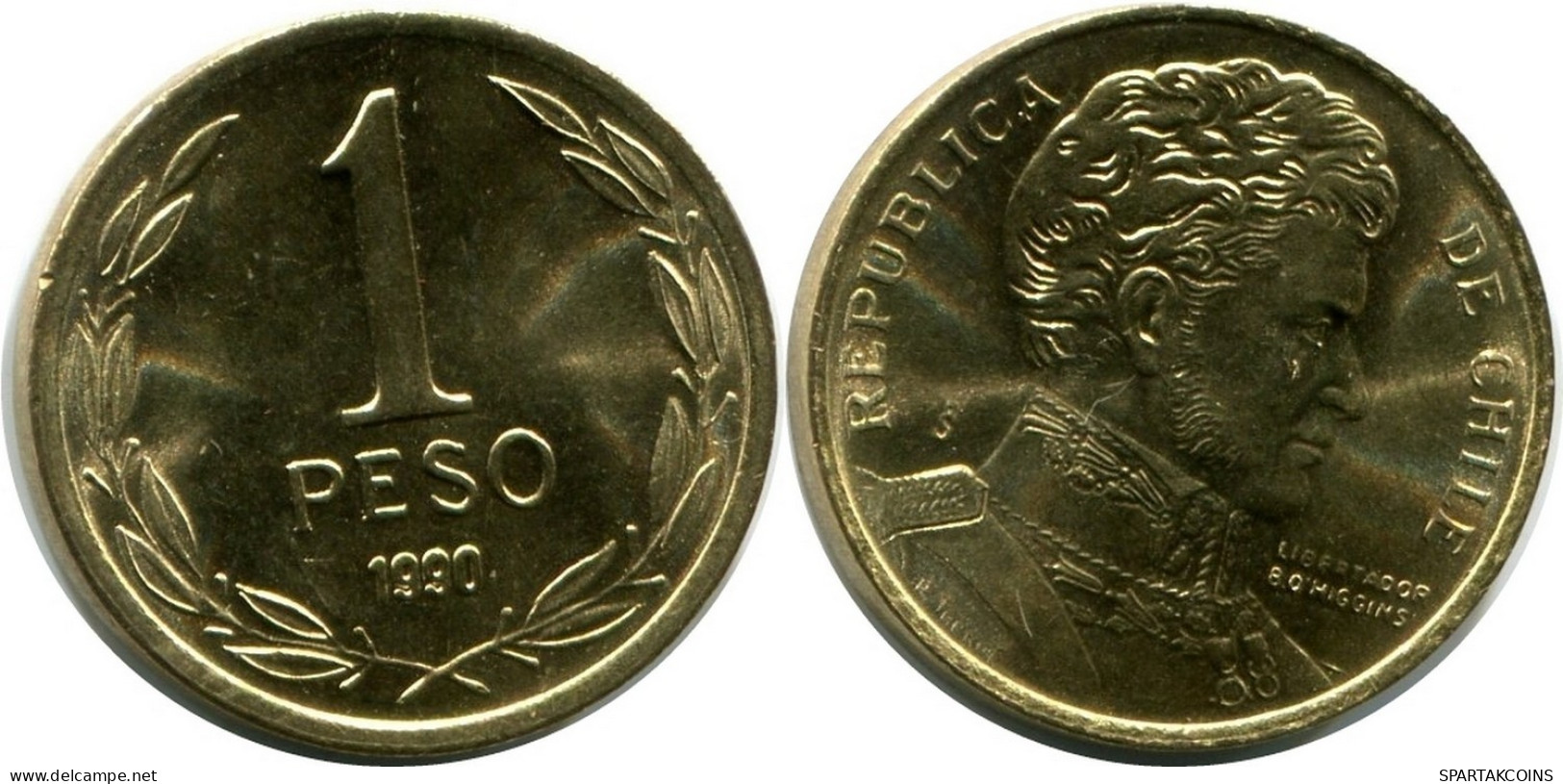 1 PESO 1990 CHILE UNC Moneda #M10072.E.A - Cile