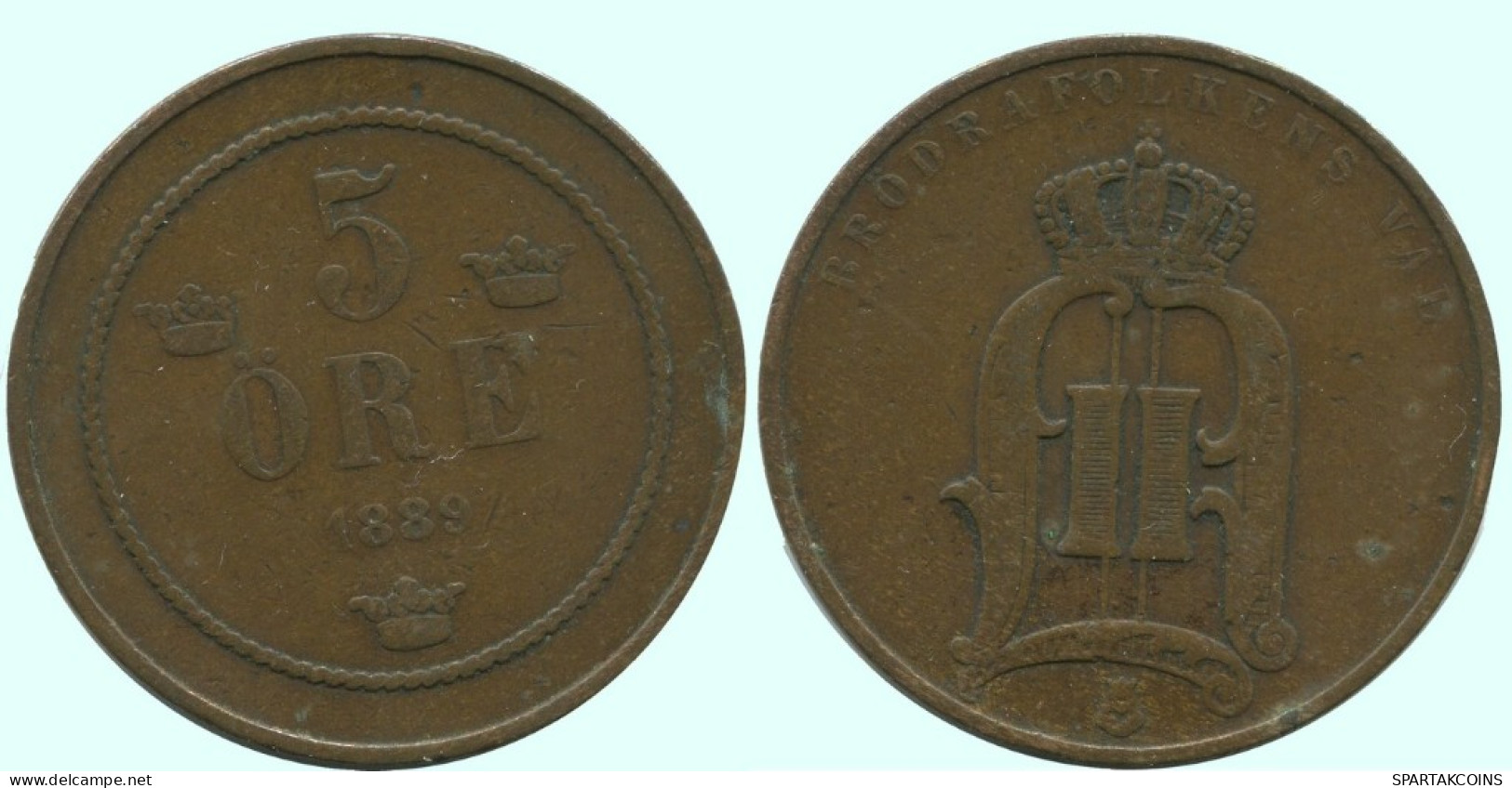 5 ORE 1889 SUECIA SWEDEN Moneda #AC627.2.E.A - Suède