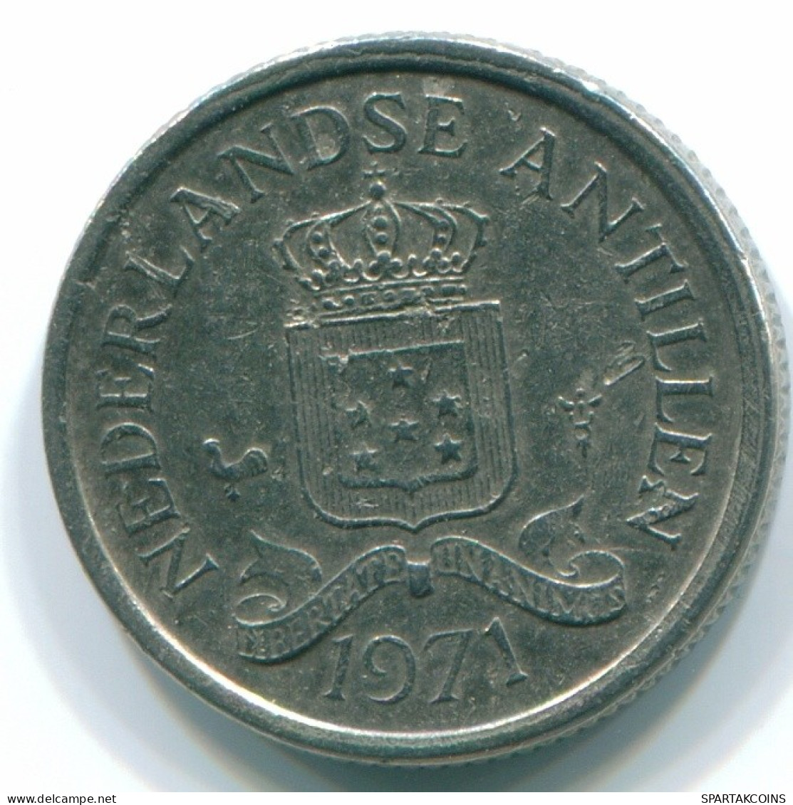 10 CENTS 1971 ANTILLAS NEERLANDESAS Nickel Colonial Moneda #S13385.E.A - Niederländische Antillen