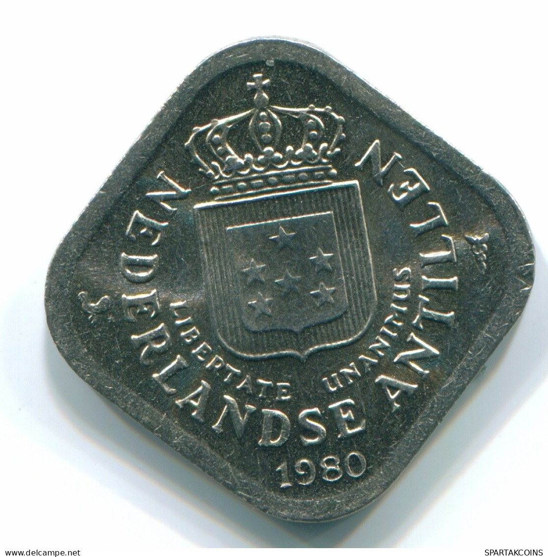 5 CENTS 1980 NETHERLANDS ANTILLES Nickel Colonial Coin #S12300.U.A - Nederlandse Antillen