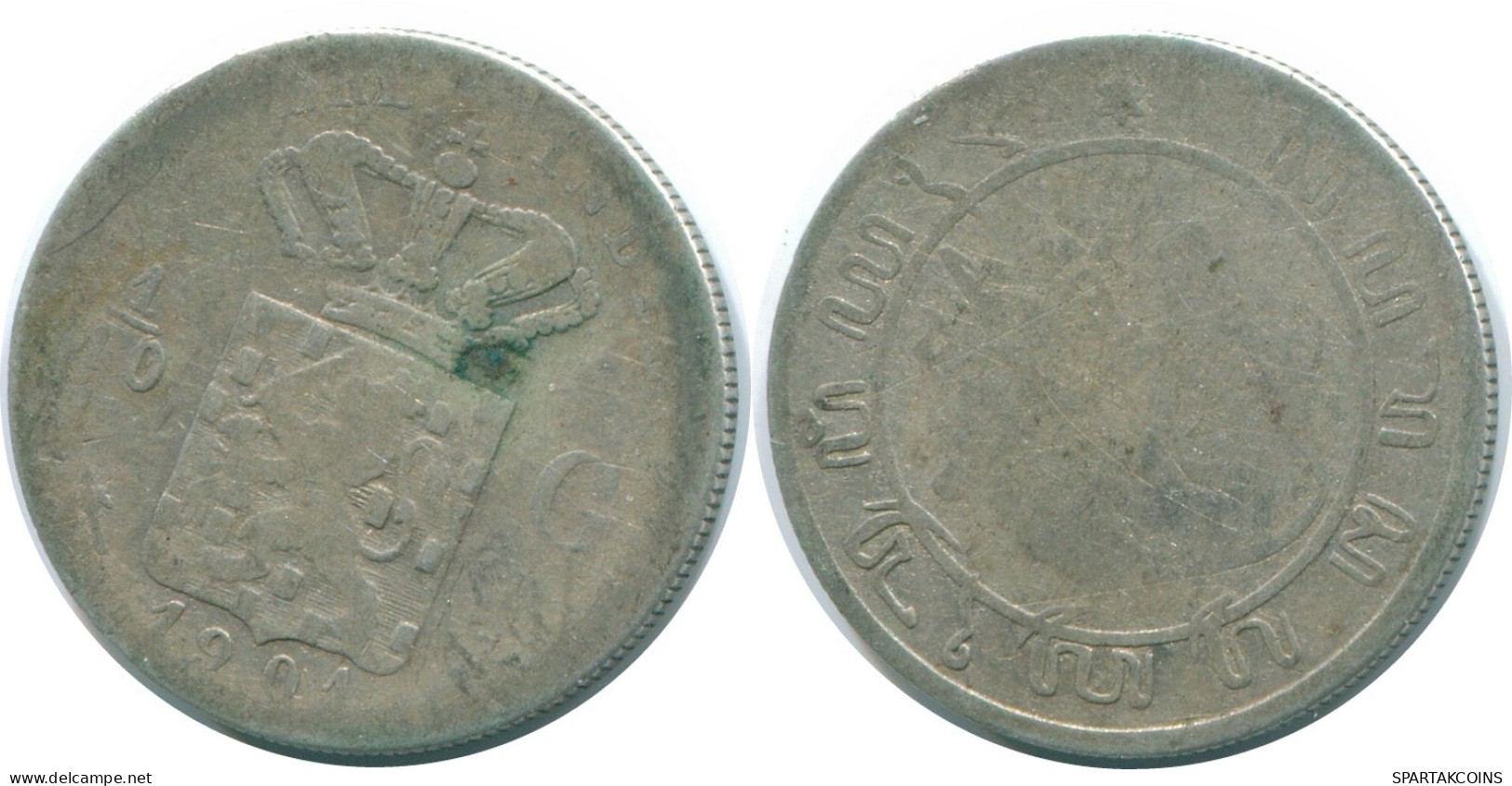 1/10 GULDEN 1901 NIEDERLANDE OSTINDIEN SILBER Koloniale Münze #NL13214.3.D.A - Niederländisch-Indien