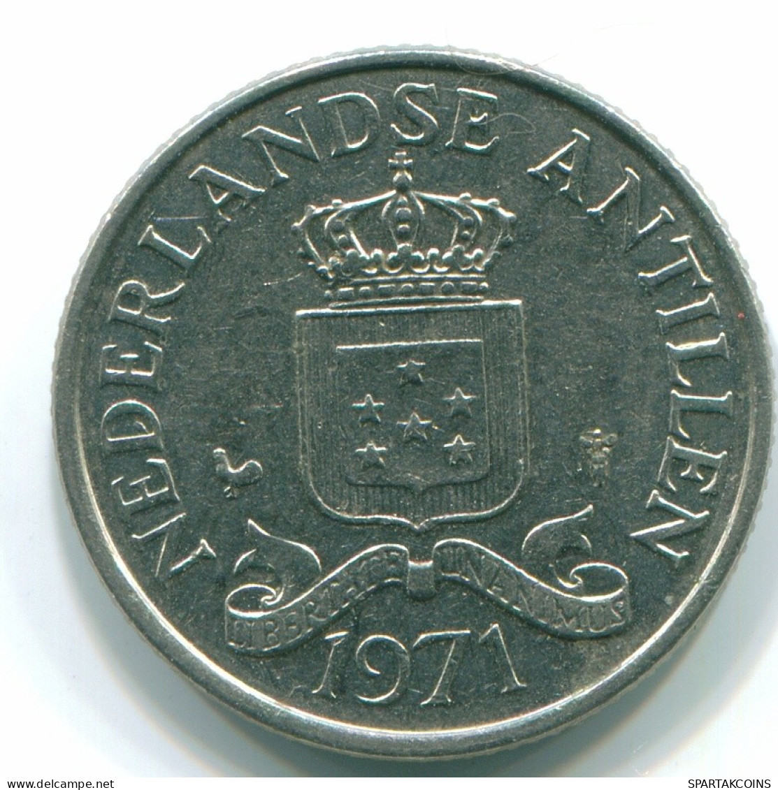 25 CENTS 1971 NIEDERLÄNDISCHE ANTILLEN Nickel Koloniale Münze #S11517.D.A - Nederlandse Antillen