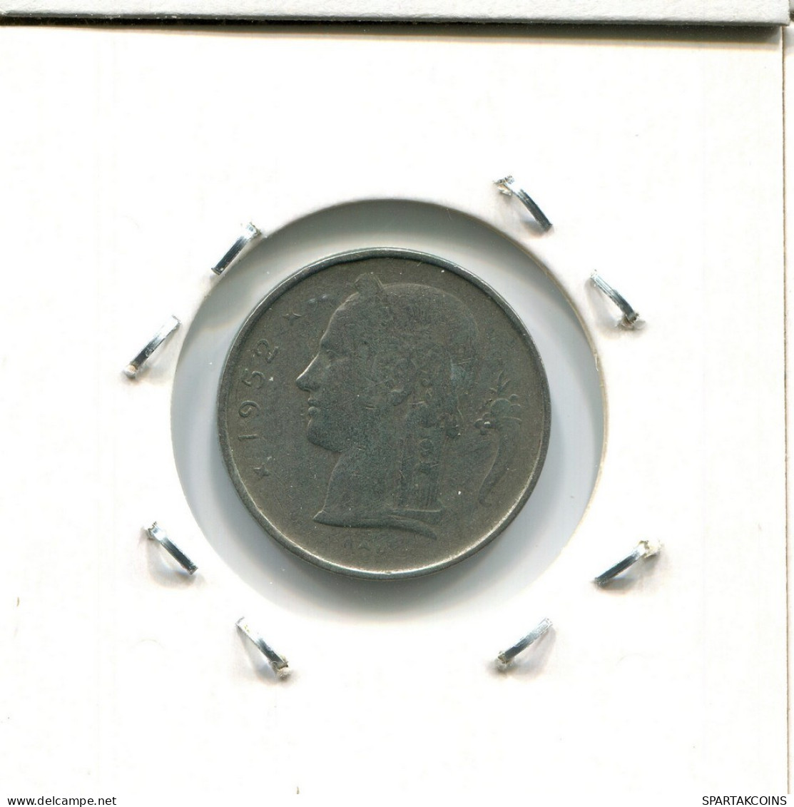 1 FRANC 1952 FRENCH Text BELGIUM Coin #AU665.U.A - 1 Franc