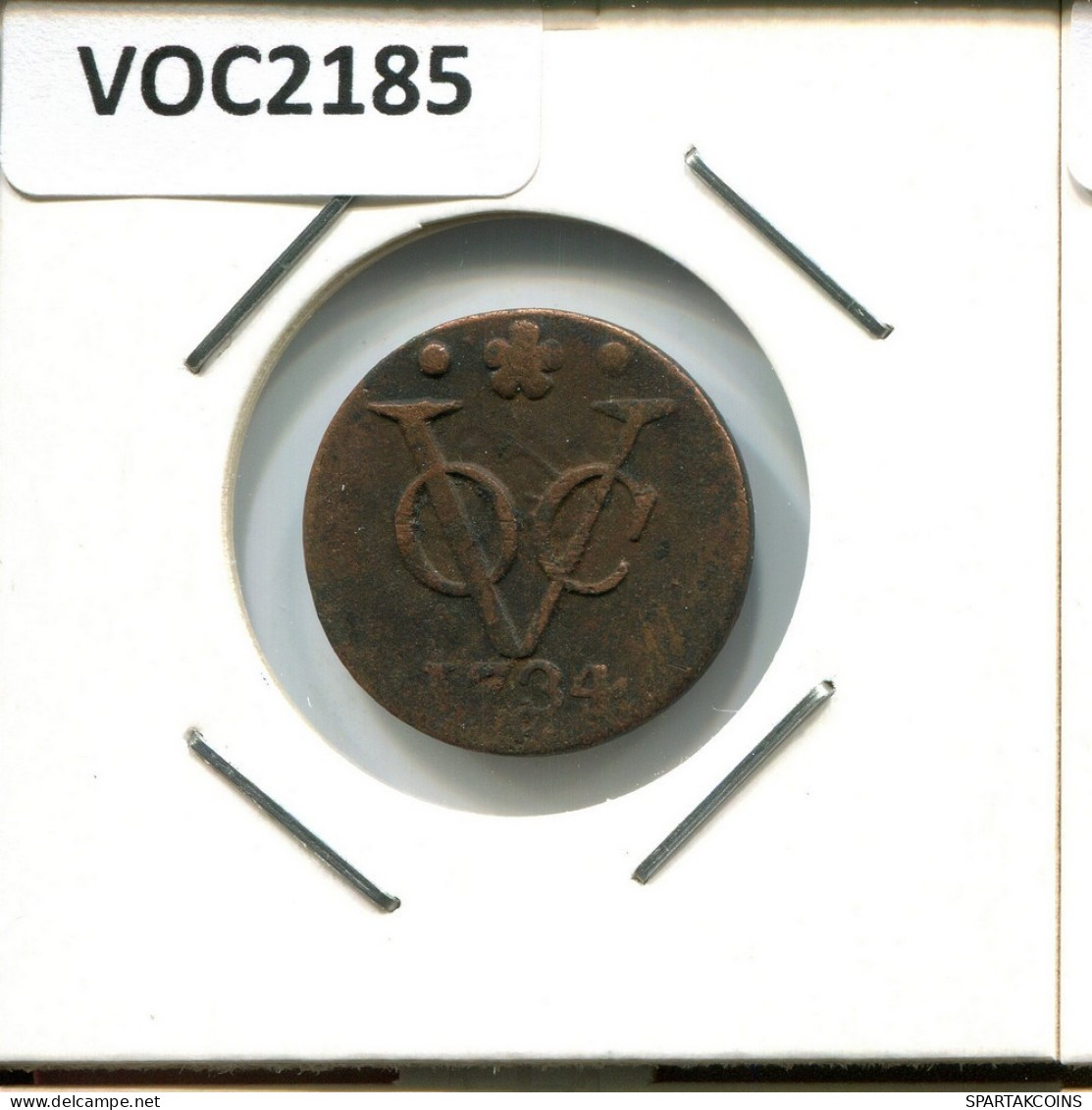 1734 HOLLAND VOC DUIT INDES NÉERLANDAIS NETHERLANDS NEW YORK COLONIAL PENNY #VOC2185.7.F.A - Indes Néerlandaises
