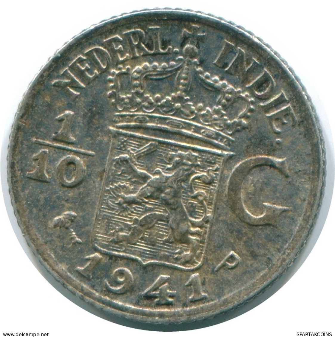 1/10 GULDEN 1941 P NETHERLANDS EAST INDIES SILVER Colonial Coin #NL13672.3.U.A - Indes Neerlandesas