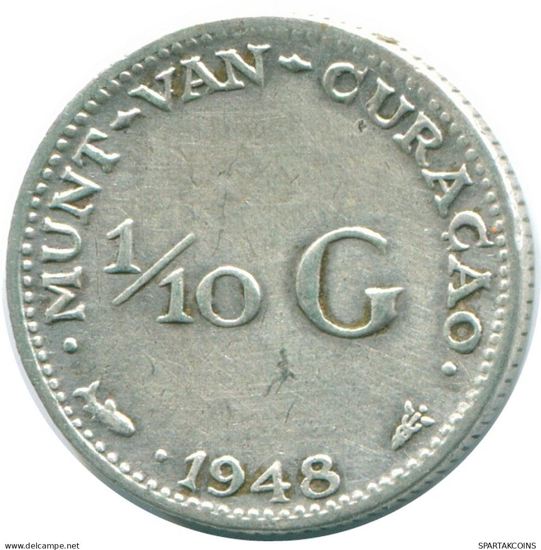 1/10 GULDEN 1948 CURACAO NIEDERLANDE SILBER Koloniale Münze #NL11889.3.D.A - Curacao