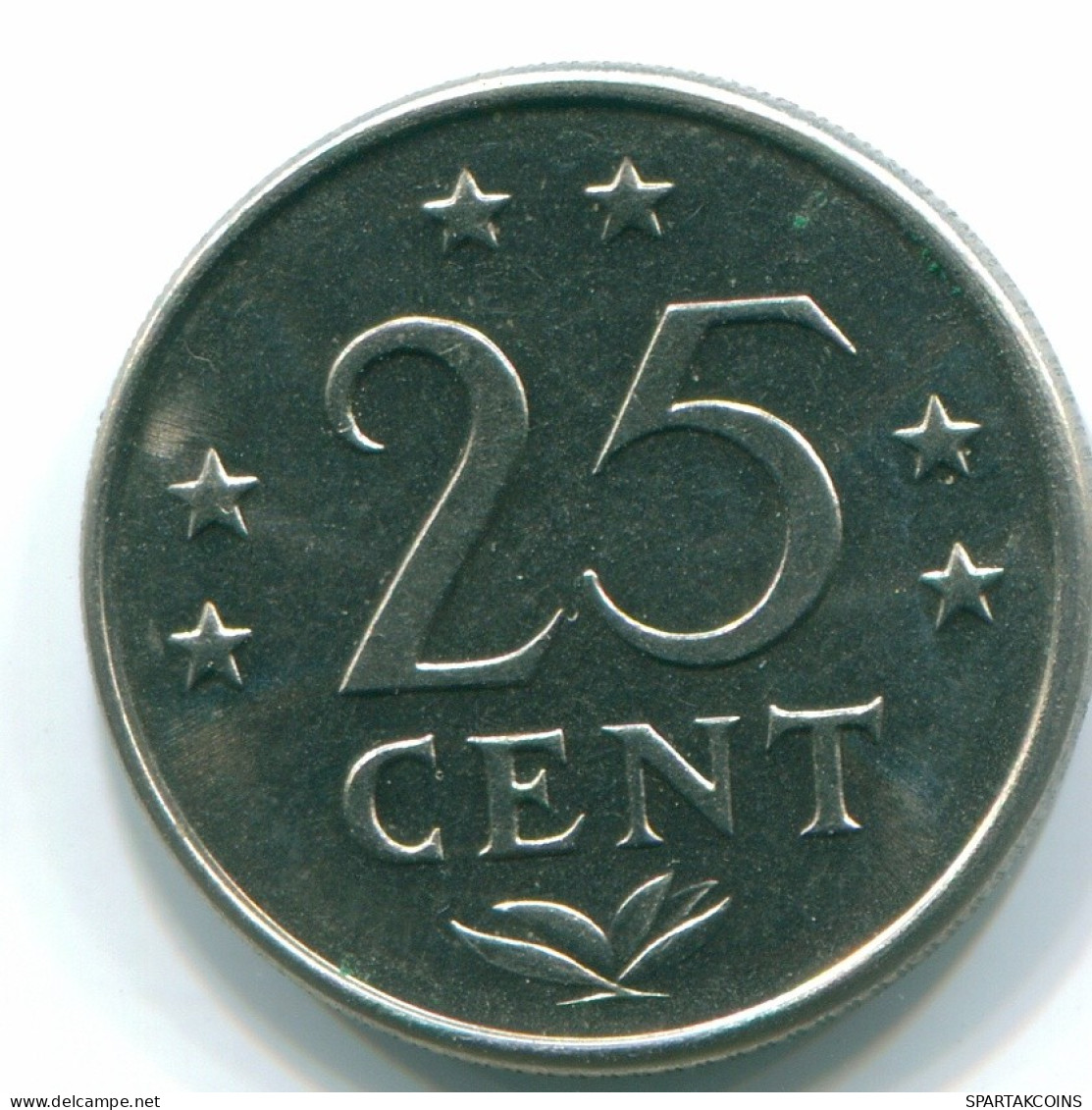 25 CENTS 1971 ANTILLES NÉERLANDAISES Nickel Colonial Pièce #S11506.F.A - Nederlandse Antillen