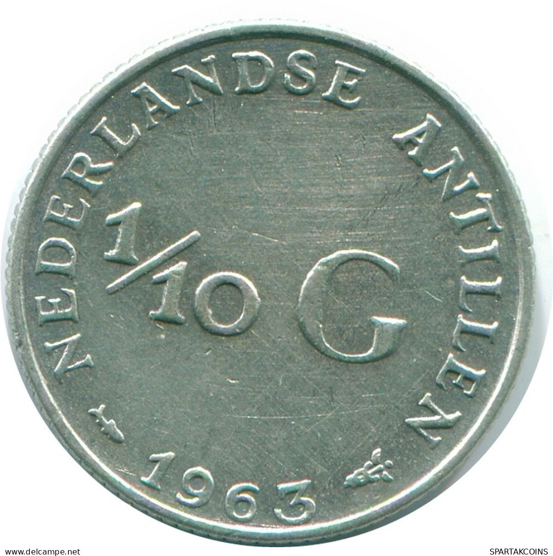 1/10 GULDEN 1963 NIEDERLÄNDISCHE ANTILLEN SILBER Koloniale Münze #NL12558.3.D.A - Netherlands Antilles
