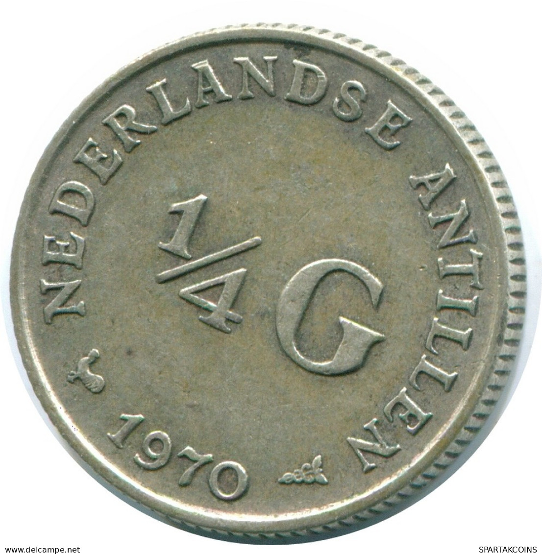 1/4 GULDEN 1970 NETHERLANDS ANTILLES SILVER Colonial Coin #NL11684.4.U.A - Netherlands Antilles