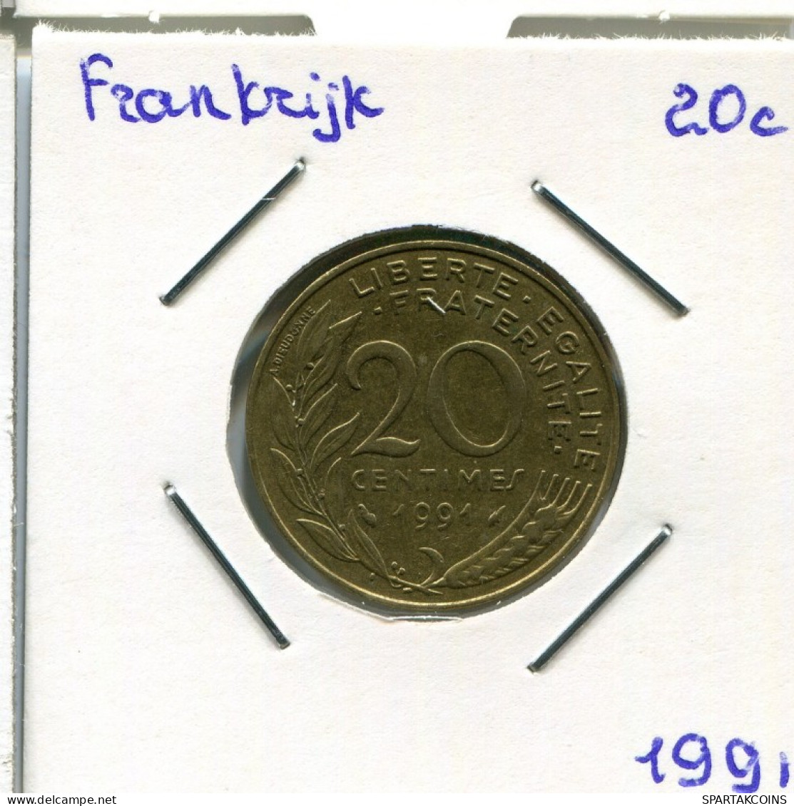 20 CENTIMES 1991 FRANKREICH FRANCE Französisch Münze #AM872.D.A - 20 Centimes