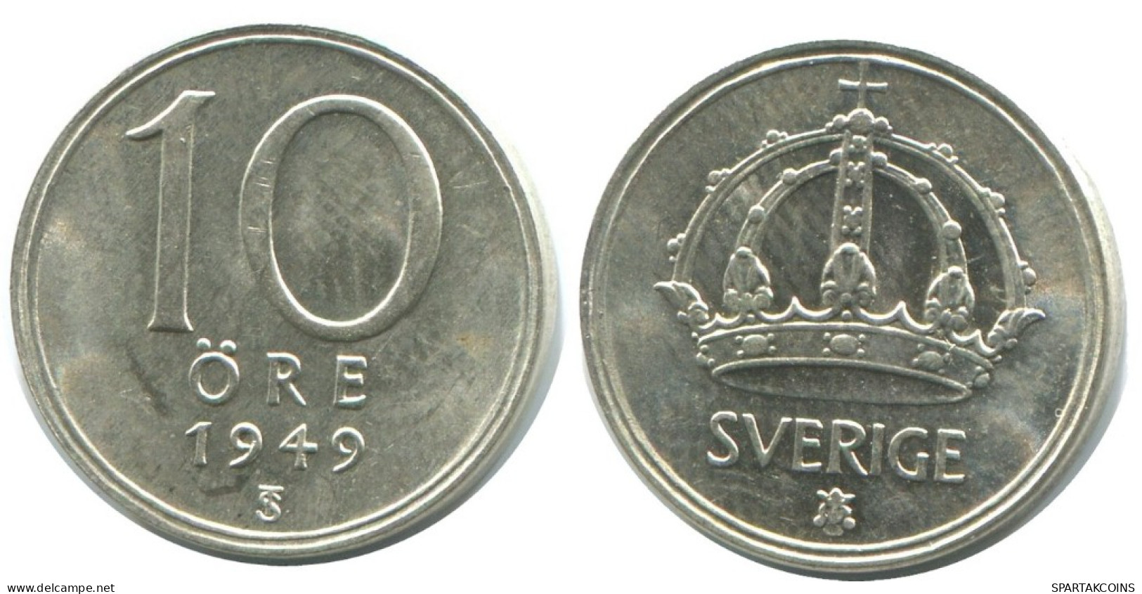 10 ORE 1949 SWEDEN SILVER Coin #AD041.2.U.A - Zweden