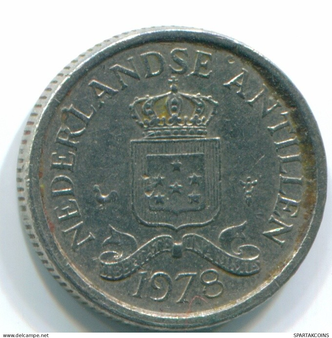 10 CENTS 1978 ANTILLES NÉERLANDAISES Nickel Colonial Pièce #S13568.F.A - Antille Olandesi