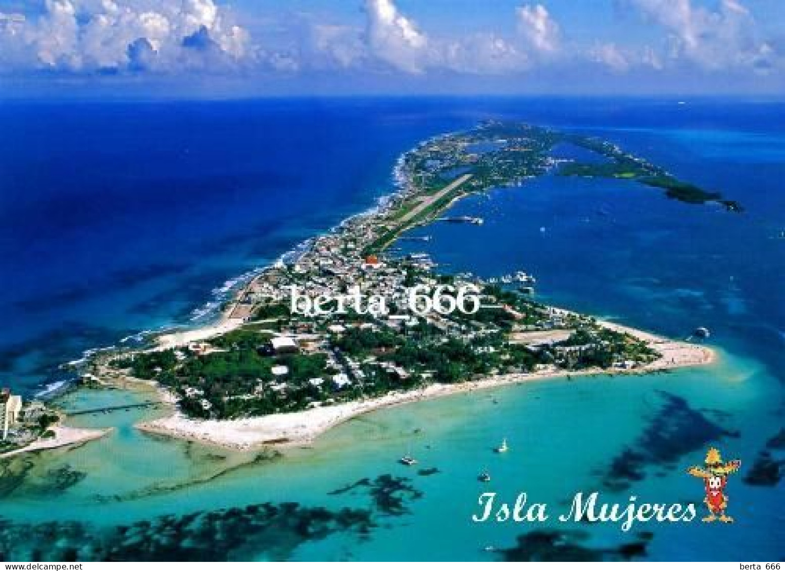 Mexico Isla Mujeres Aerial View Women Island New Postcard - Messico