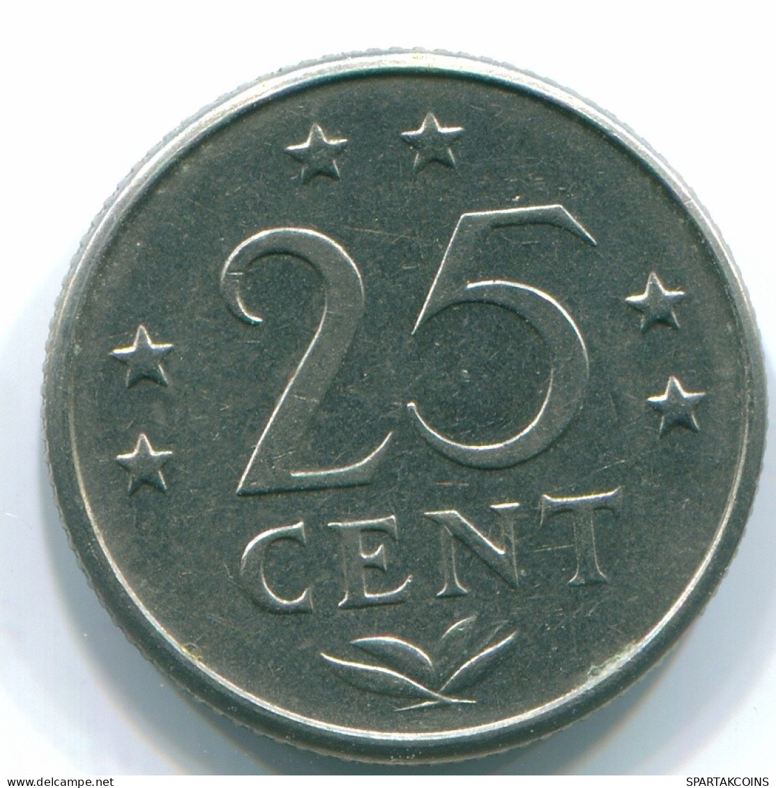 25 CENTS 1970 ANTILLAS NEERLANDESAS Nickel Colonial Moneda #S11448.E.A - Nederlandse Antillen