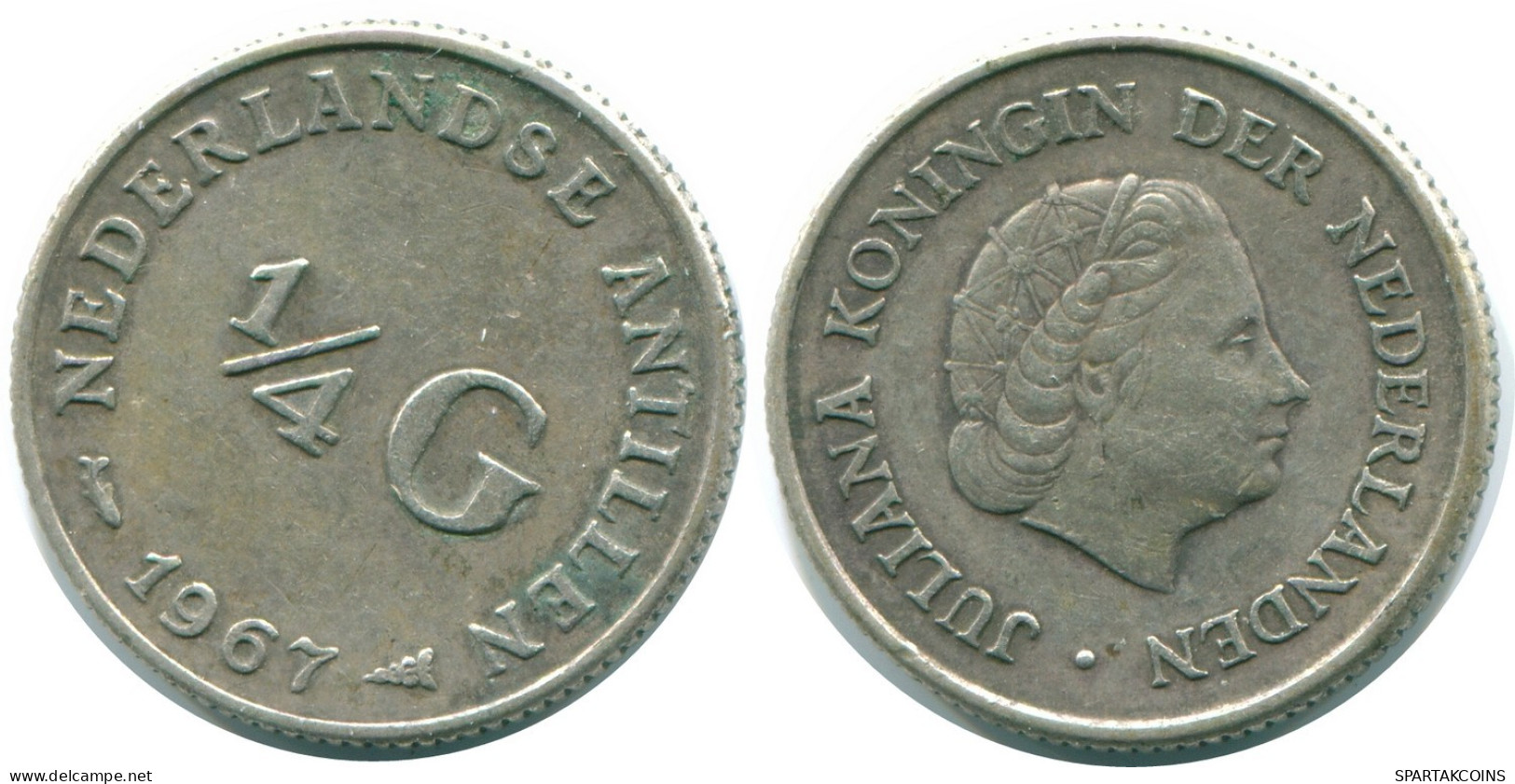 1/4 GULDEN 1967 NETHERLANDS ANTILLES SILVER Colonial Coin #NL11593.4.U.A - Nederlandse Antillen