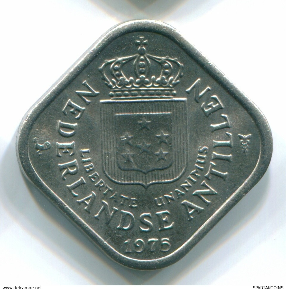 5 CENTS 1975 ANTILLAS NEERLANDESAS Nickel Colonial Moneda #S12243.E.A - Antille Olandesi