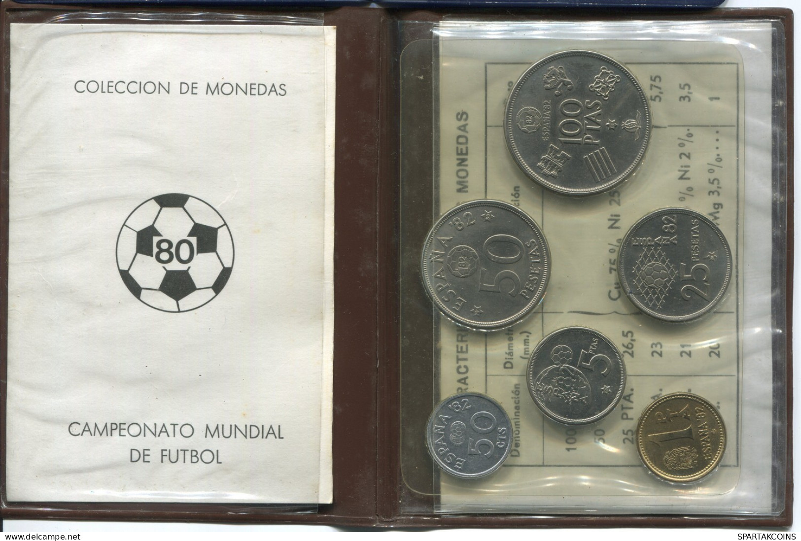 SPANIEN SPAIN 1980*80 Münze SET 50 MUNDIAL*82 UNC #SET1261.4.D.A - Ongebruikte Sets & Proefsets