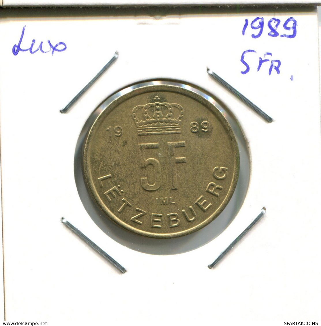 5 FRANCS 1989 LUXEMBURG LUXEMBOURG Münze #AT236.D.A - Lussemburgo