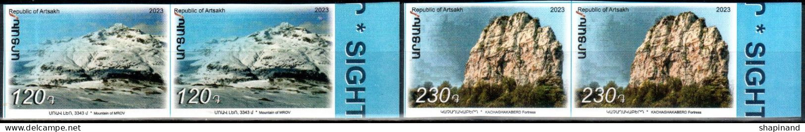 Artsakh 2023 «Sights Of Artsakh» 2v Zd X 2 Series.self-adhesive (imperforated) Quality:100% - Armenia