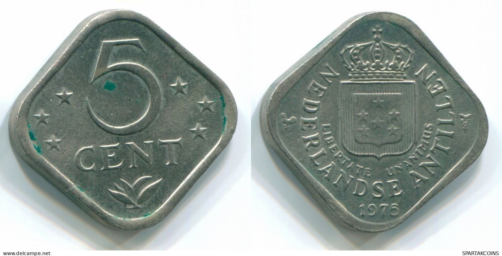 5 CENTS 1975 ANTILLES NÉERLANDAISES Nickel Colonial Pièce #S12260.F.A - Antille Olandesi