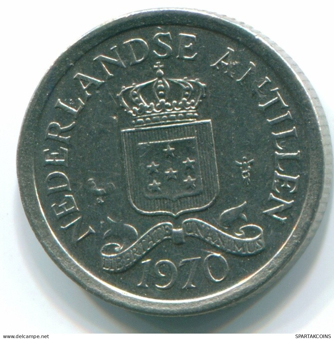 10 CENTS 1970 NIEDERLÄNDISCHE ANTILLEN Nickel Koloniale Münze #S13368.D.A - Antille Olandesi