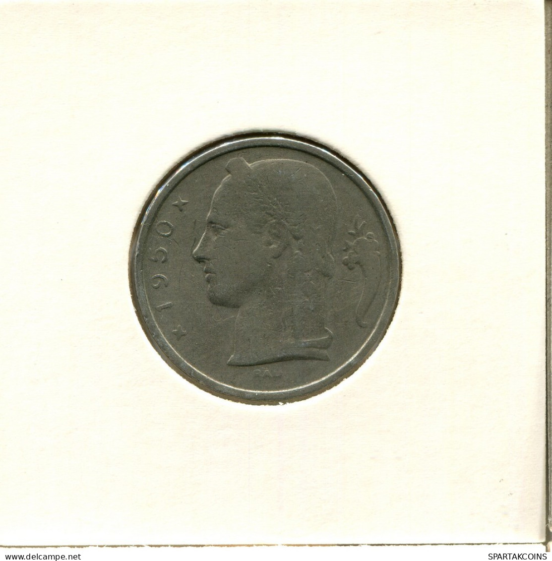 5 FRANCS 1950 FRENCH Text BELGIUM Coin #BA579.U.A - 5 Franc