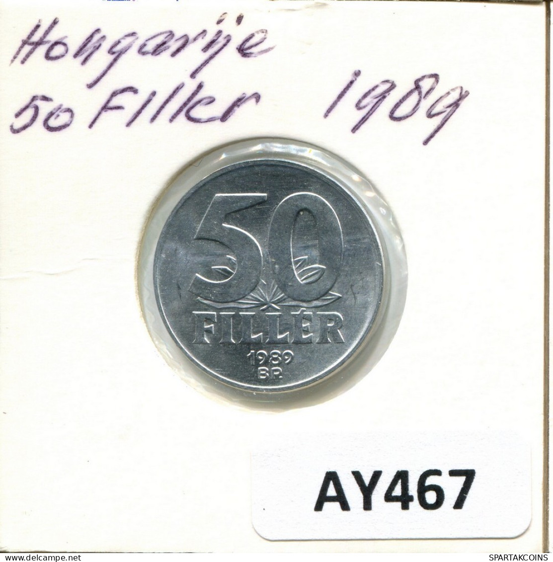 50 FILLER 1989 HUNGARY Coin #AY467.U.A - Hongarije