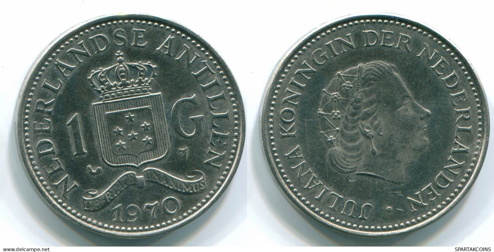 1 GULDEN 1970 ANTILLAS NEERLANDESAS Nickel Colonial Moneda #S11908.E.A - Netherlands Antilles