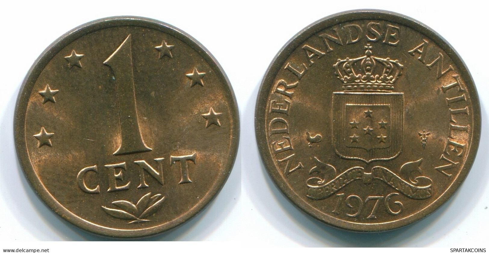 1 CENT 1976 NETHERLANDS ANTILLES Bronze Colonial Coin #S10701.U.A - Antille Olandesi