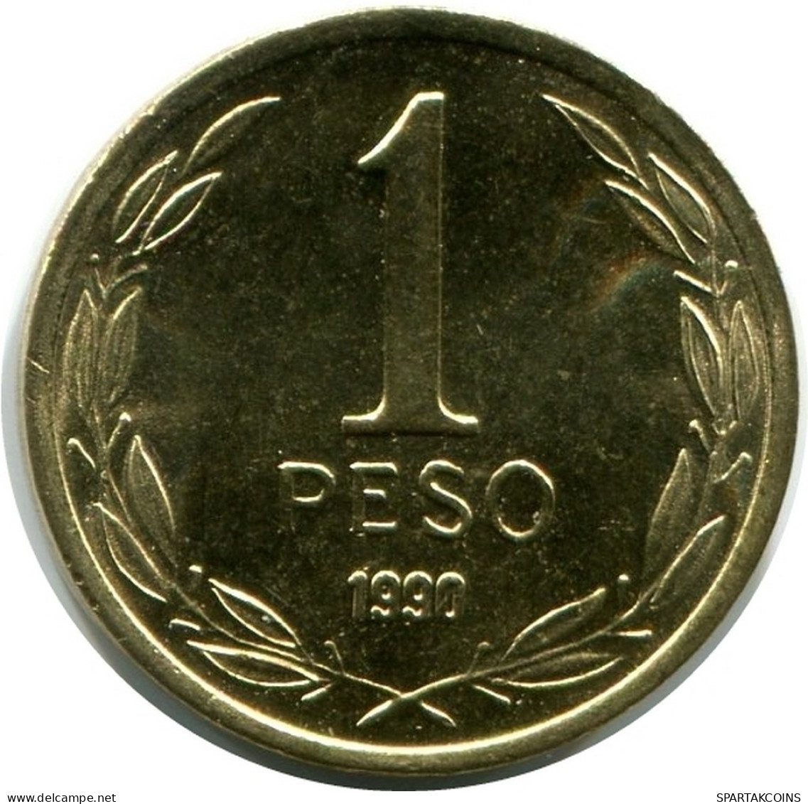 1 PESO 1990 CHILE UNC Coin #M10058.U.A - Cile