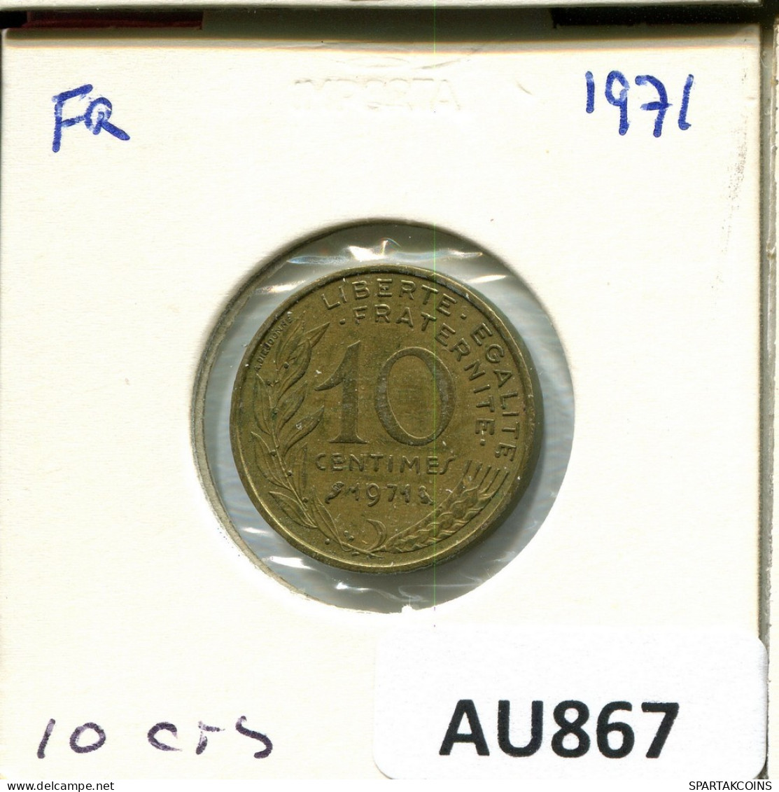 10 CENTIMES 1971 FRANKREICH FRANCE Französisch Münze #AU867.D.A - 10 Centimes