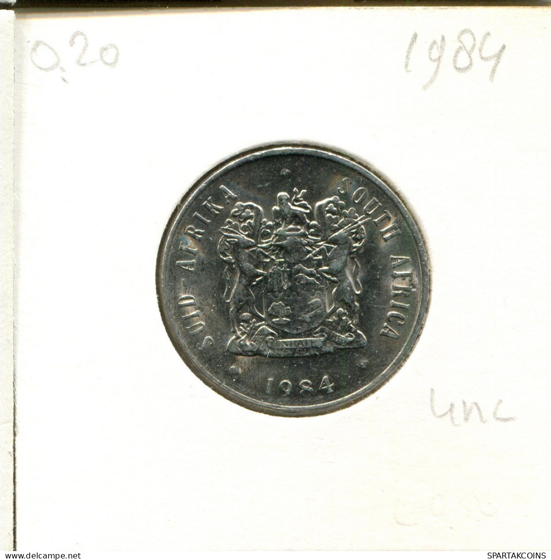 20 CENTS 1984 SÜDAFRIKA SOUTH AFRICA Münze #AT110.D.A - South Africa