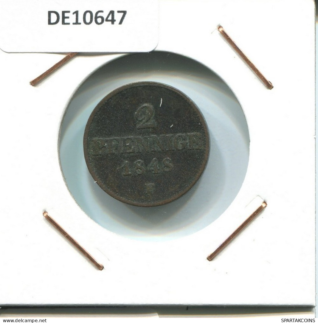 SAXONY 2 PFENNIG 1848 F Dresden Mint German States #DE10647.16.D.A - Andere & Zonder Classificatie