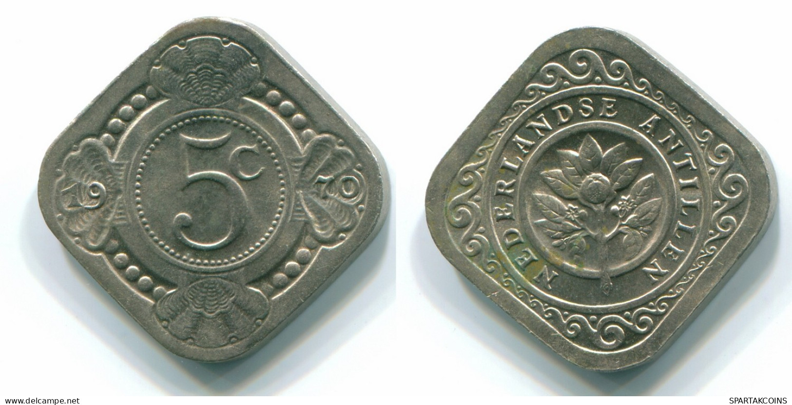 5 CENTS 1970 ANTILLES NÉERLANDAISES Nickel Colonial Pièce #S12505.F.A - Nederlandse Antillen